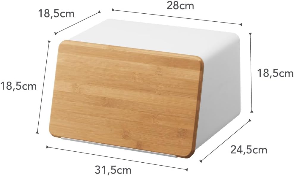YAMAZAKI Tower Brotkasten, Edelstahl, Weiss, One Size, Weiss
