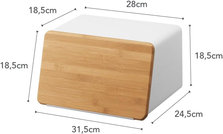 YAMAZAKI Tower Brotkasten, Edelstahl, Weiss, One Size, Weiss