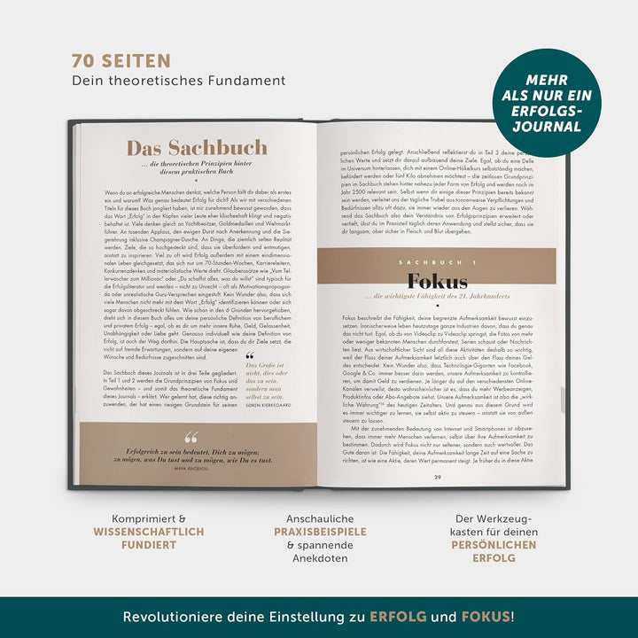 Das 6-Minuten Erfolgsjournal | Tagesplaner für mehr Motivation, Selbstreflexion & Erfolg | A5, undat