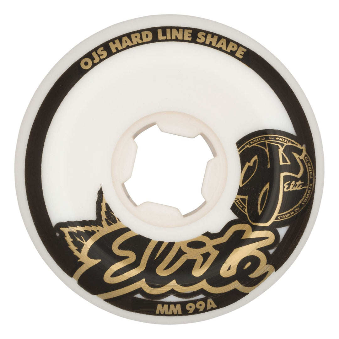 OJ Wheels Elite Hard Line 99a Skateboard-Räder 53 mm Weiss, 53 mm Weiss