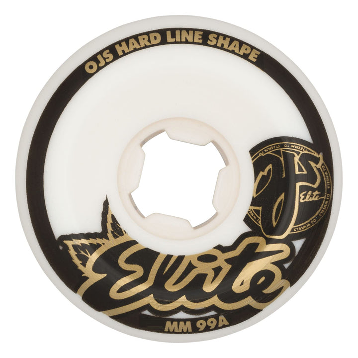 OJ Wheels Elite Hard Line 99a Skateboard-Räder 53 mm Weiss, 53 mm Weiss