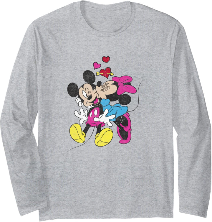 Disney Mickey & Minnie Valentinstag Pink Heart Kisses Langarmshirt