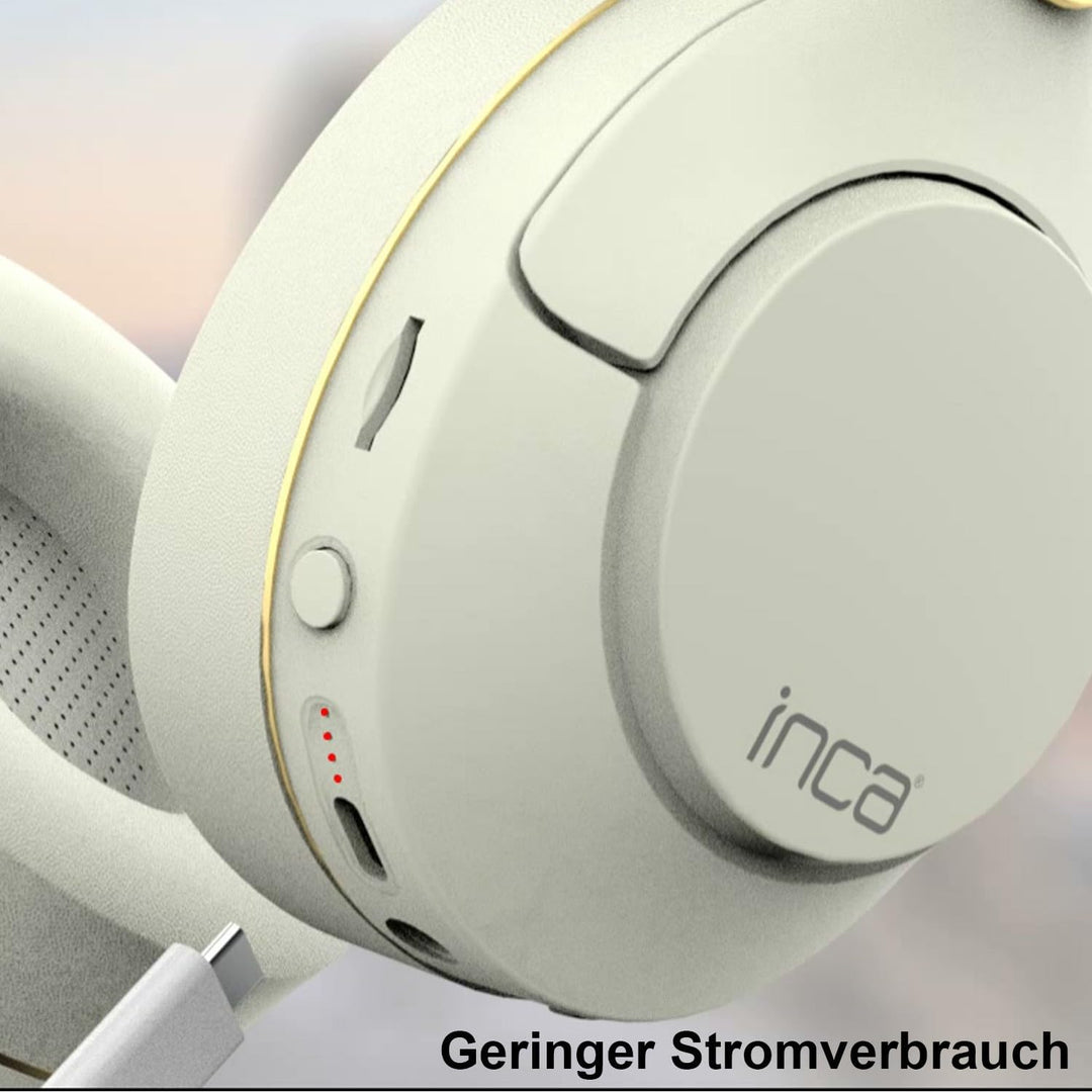 İnca IBK-503B Bluetooth Kopfhörer, Kabellose Over-Ear-Headsets mit Mikrofon, Bis zu 12 Stunden Wiede