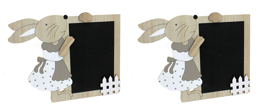 DARO DEKO Holz Hase mit Tafel 40 x 34cm 2 Stück, Mit Tafel 40 X 34cm 2 Stück