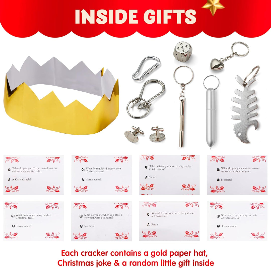 JOYIN 8 Stück 25,4 cm Knallbonbons für Weihnachten Witz und kleinem Geschenk innen, saisonales Feier