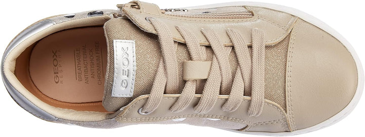 Geox Damen J Kilwi Girl B Sneakers 37 EU Beige Silver, 37 EU Beige Silver