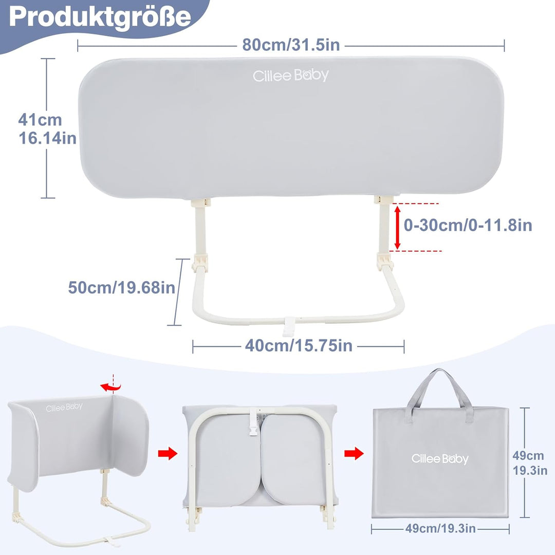 GUUSII HOME Bettgitter Rausfallschutz Boxspringbett Tragbares Bettschutzgitter Kinder Rausfallschutz