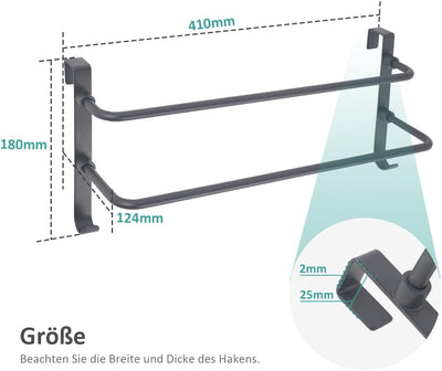 EMKE Handtuchhalter ohne Bohren, Edelstahl Handtuchhalter für Badheizkörper Handtuchtrockner mit Hak