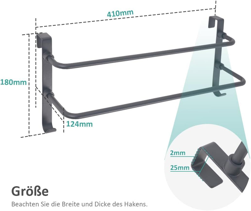 EMKE Handtuchhalter ohne Bohren, Edelstahl Handtuchhalter für Badheizkörper Handtuchtrockner mit Hak