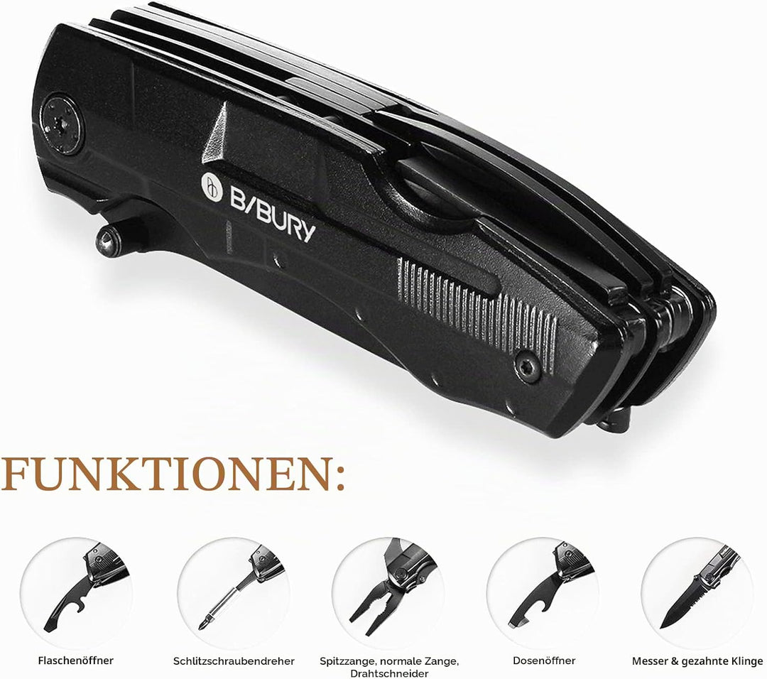 Geschenke für männer, BIBURY 5 in 1 Multifunktionsmesser, Weihnachtsgeschenke Faltbares Multitool Ta