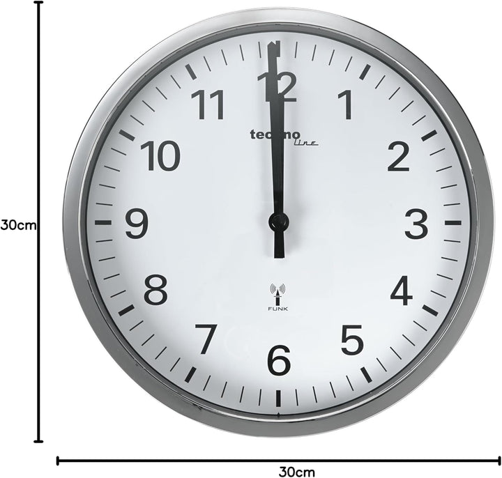 Technoline WT 8950 Funkwanduhr Ø 30 cm chrom