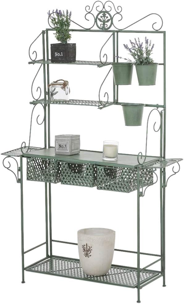 CLP XL-Pflanzenregal SHINE I Blumenregal mit 4 Ablageflächen und extra Halterungen für Blumentöpfe I