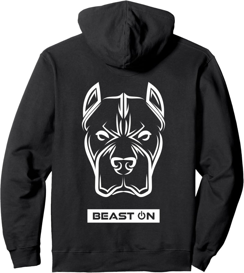 Bulldoggenkopf, Rückendruck, für Fitnessstudio, Workout, Fitness, Bodybuilding Pullover Hoodie