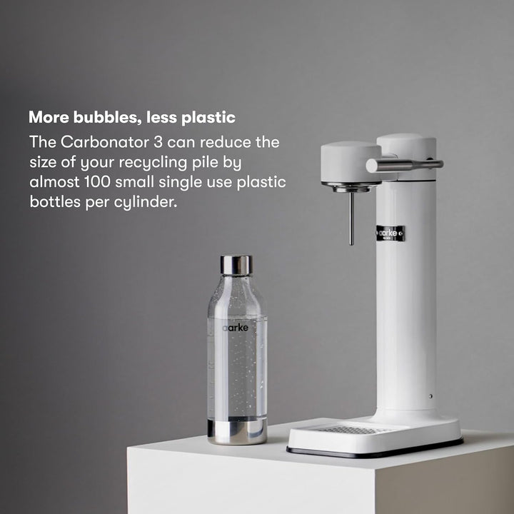 Aarke Carbonator 3, Wassersprudler aus Edelstahl mit BPA-frei Flasche, Weiss Finish