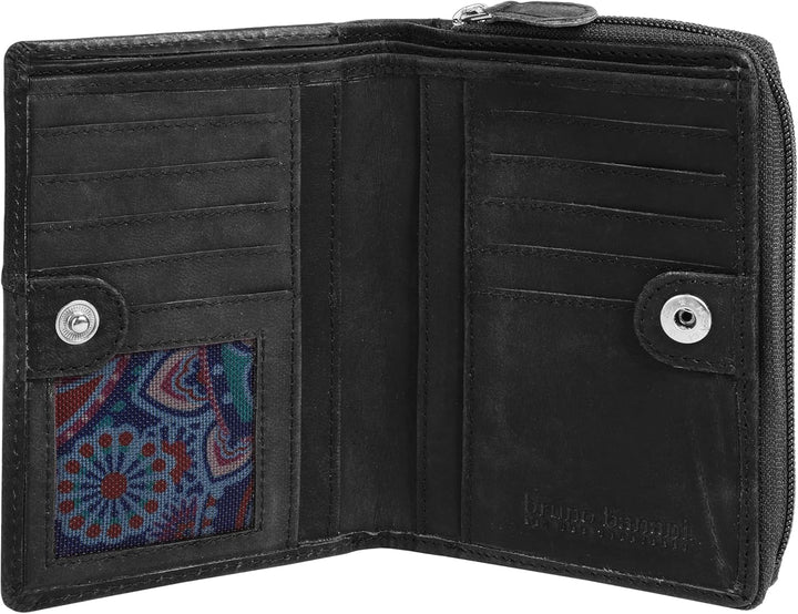 bruno banani Geldbörse Echt Leder schwarz Damen - 021338, Schwarz