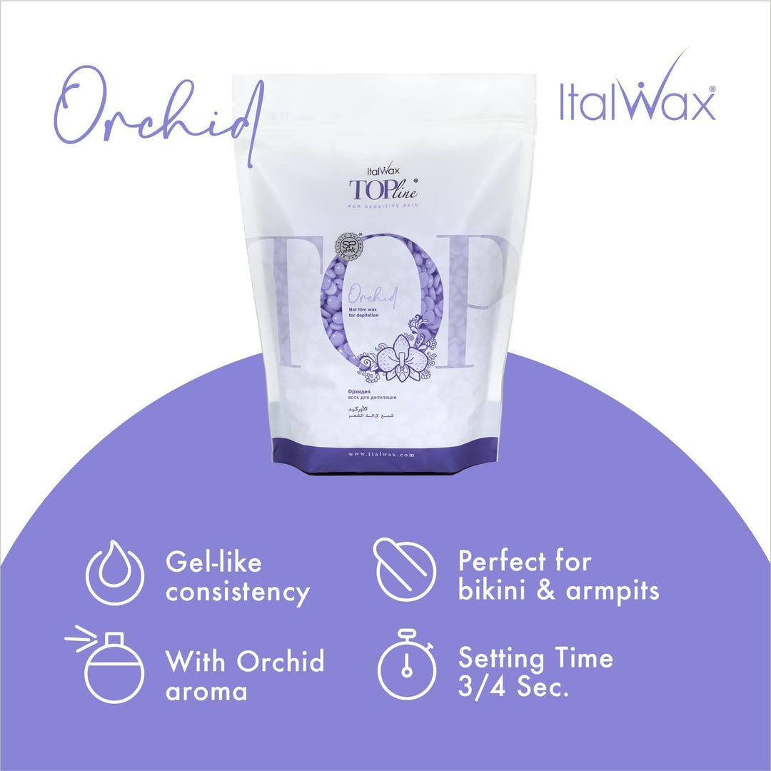 Italwax Top Line Orchid - 750g - Waxing Perlen für Haarentfernung – Duft Orchidee - Synthetische For