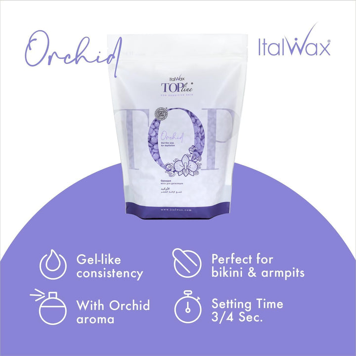 Italwax Top Line Orchid - 750g - Waxing Perlen für Haarentfernung – Duft Orchidee - Synthetische For