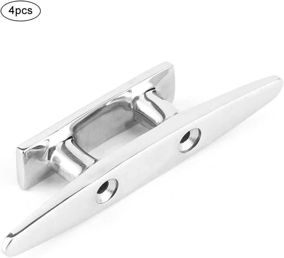 Bootsdock Deck Festmacher Klampe， 4Pcs 100mm/3.9in Edelstahl Bootsdock Deck Festmacher Klampe Zubehö