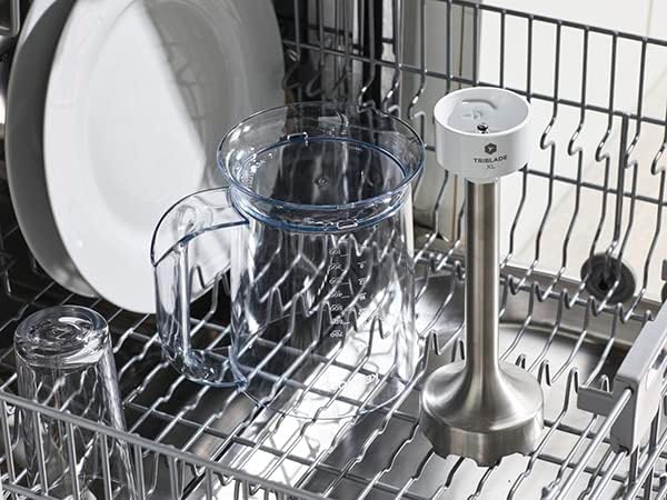 Kenwood Tauchmixer HBM40.302WH, TriBlade System mit 3 Klingen, 1 Geschwindigkeit und Turbo, Metallst