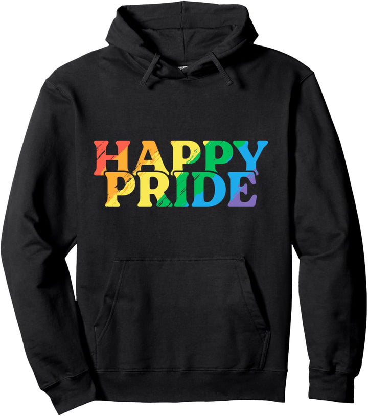 Happy Pride Festival March Gay Lesbian LGBT Rainbow Flag Pullover Hoodie