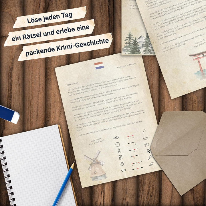 KrimiGames® Rätsel-Adventskalender – Einmal um die Welt