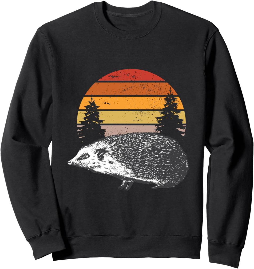 Igel Retro Wald Tiere Geschenkidee Hedgehog Tierfans Sweatshirt