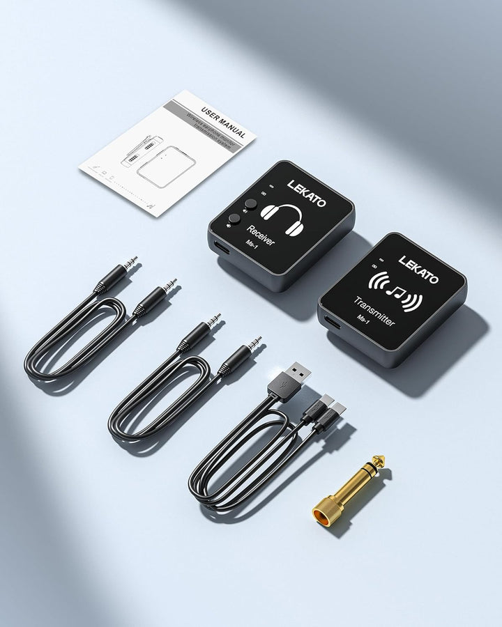 MS-1 Drahtloses In-Ear Monitoring, LEKATO Professionelles kabelloses 2.4G Stereo IEM-System mit Send
