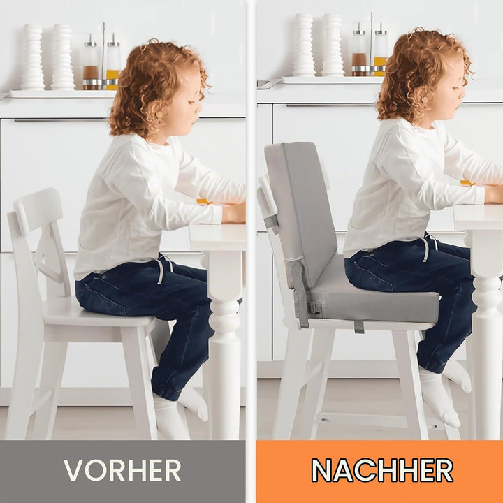 Sitzerhöhung Stühle Kind für Den Tisch, PU waschbar 2 Stücke Riemen Sicherheitsschnalle Kinder Boost