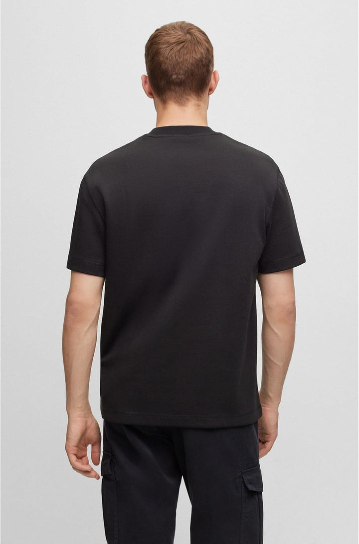BOSS Herren Teeteddy Oversized T-Shirt aus Interlock-Baumwolle mit Teddy-Tasche XS Black1, XS Black1