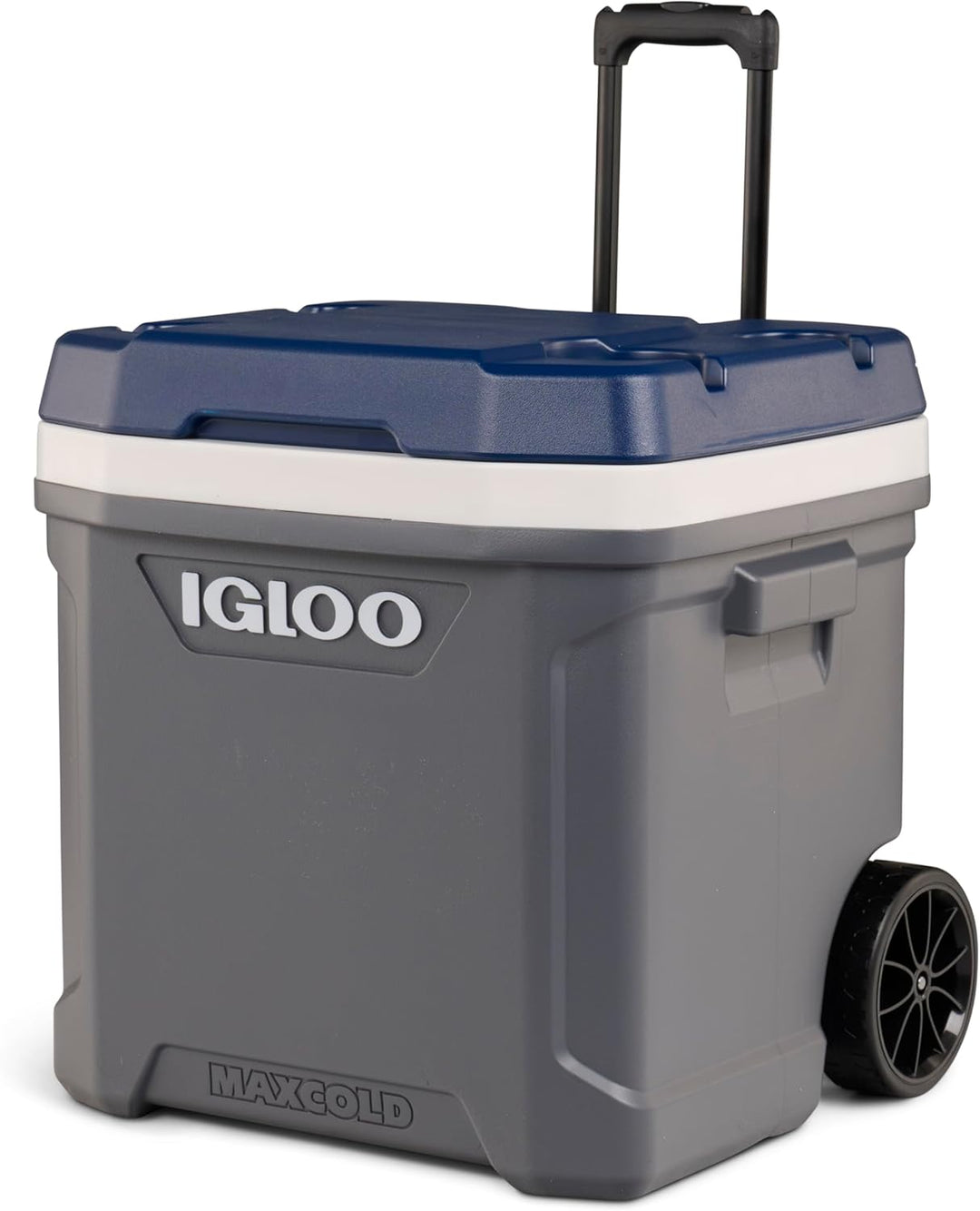 IGLOO Maxcold 62 Roller Kühlbox, 58 Liter, Grau - Grosse, Robuste Kühlbox für Camping, Arbeit, Freiz