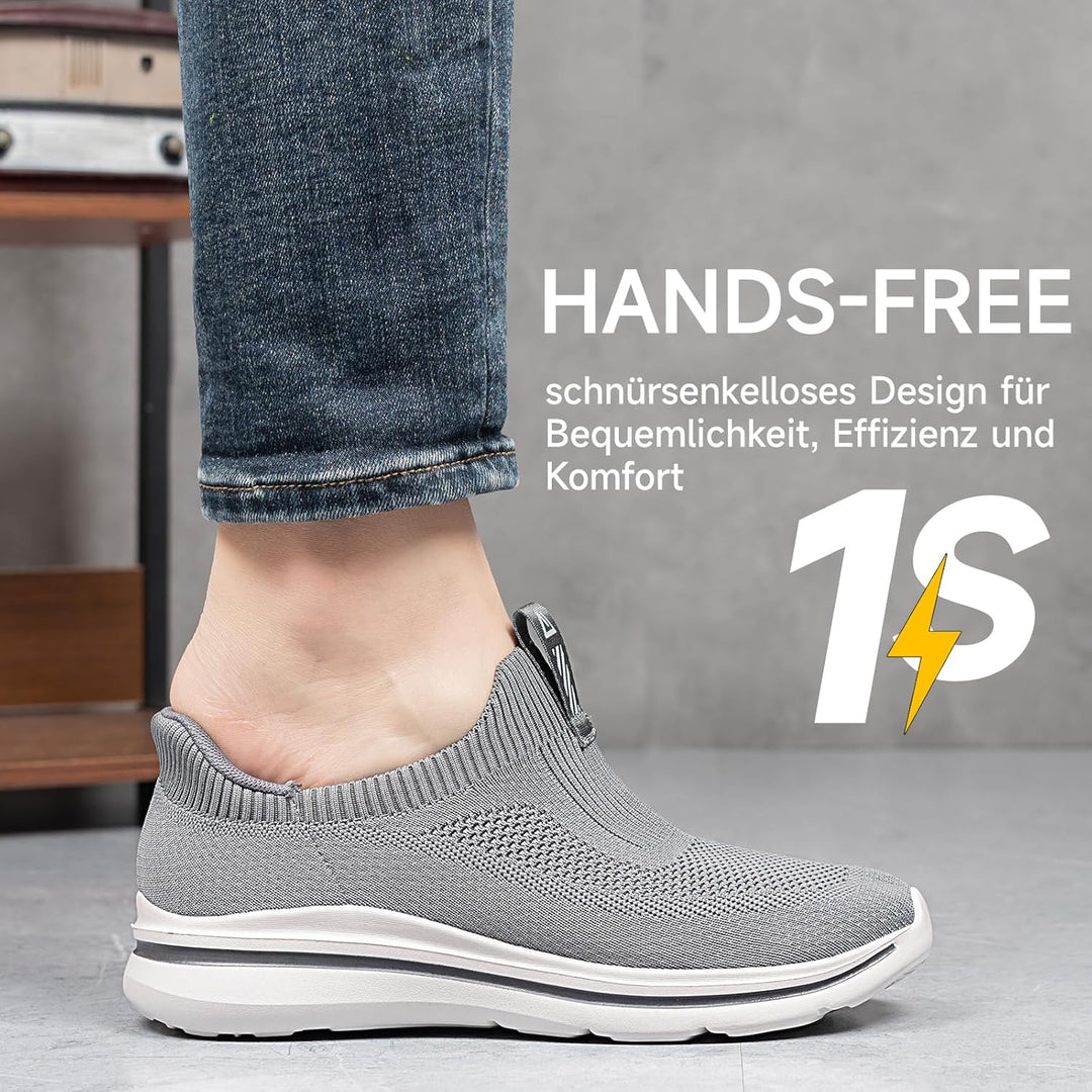 ODCKOI Herren Slip on Sneakers Mesh Atmungsaktiv Laufschuhe Bequem Turnschuhe Outdoor Fitness Sports