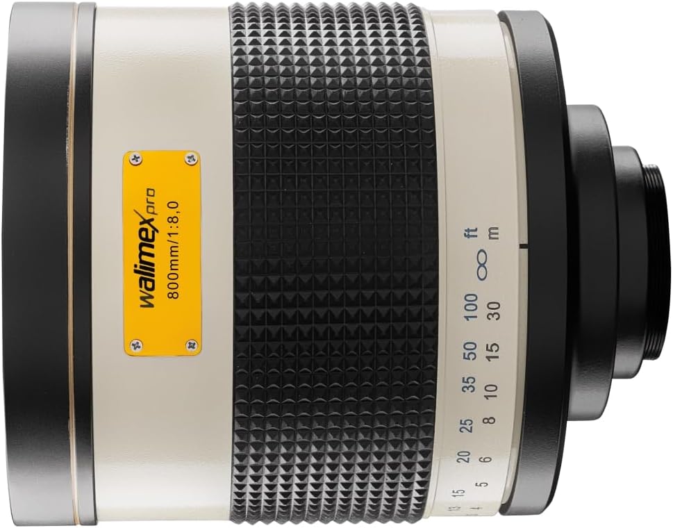 Walimex Pro 800mm 1:8,0 CSC Spiegelobjektiv für Fuji X Objektivbajonett weiss (manueller Fokus, für