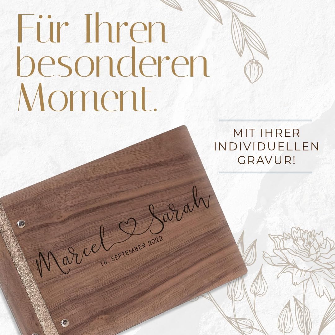 Hochzeitideal – Personalisierbares Gästebuch Hochzeit Mischa mit 40 Seiten I Hochzeit Gästebuch aus