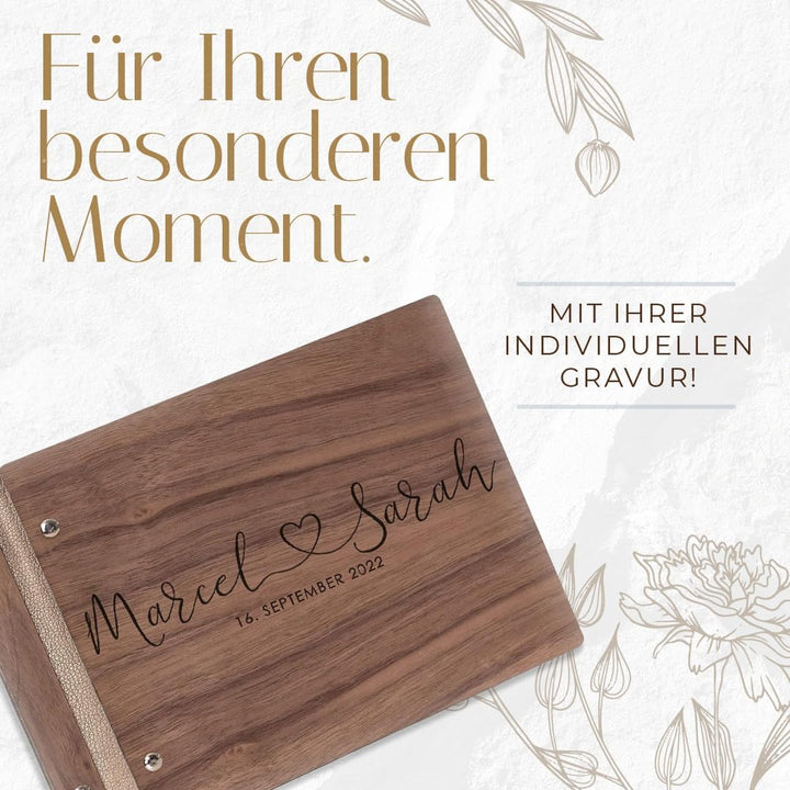 Hochzeitideal – Personalisierbares Gästebuch Hochzeit Mischa mit 40 Seiten I Hochzeit Gästebuch aus