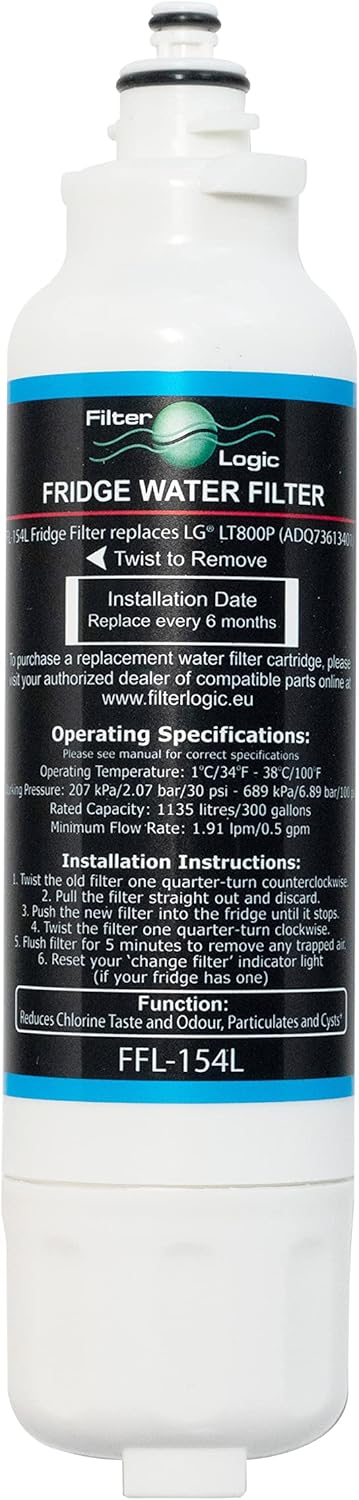 Filterlogic FFL-154L | Wasserfilter kompatibel mit LG LT800P ADQ73613401 ADQ73613401-S ADQ73613408 K