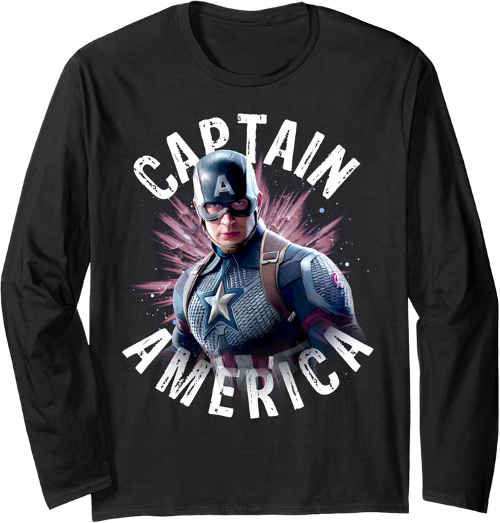 Marvel Avengers: Endgame Captain America Burst Portrait Langarmshirt