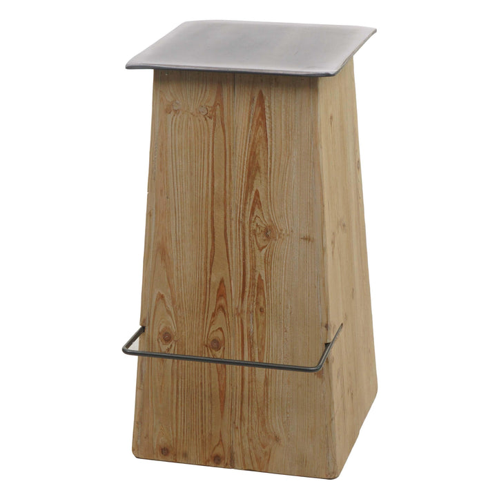 Barhocker HWC-L76, Barstuhl Tresenhocker, Industrial Massiv-Holz MVG-Zertifiziert, Natur mit Metall-
