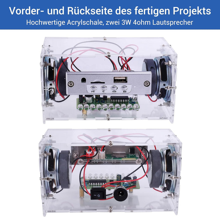 DIY Lautsprecher Box Kit Löt bausatz Lernen Tragbare Elektronische Sound-Verstärker mit LED Home Ste