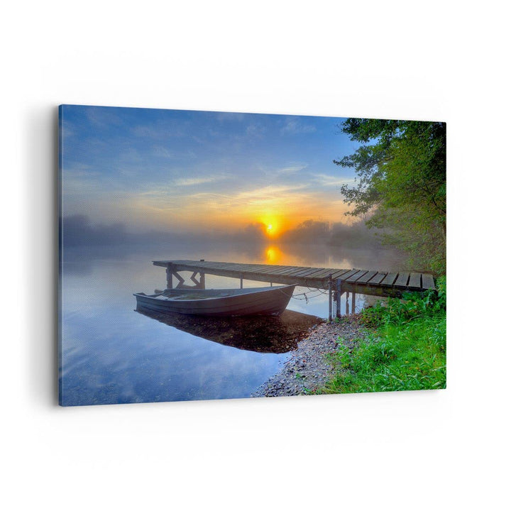 Bilder auf Leinwand 100x70cm Leinwandbild Landschaft Meer Sommer Sonne Gross Wanddeko Bild Schlafzim