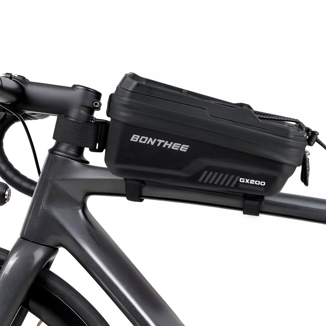 BONTHEE 1,3L Rahmentasche Fahrrad Wasserdicht mit Regenhülle – Offenes Design mit Reflektor Gummizug