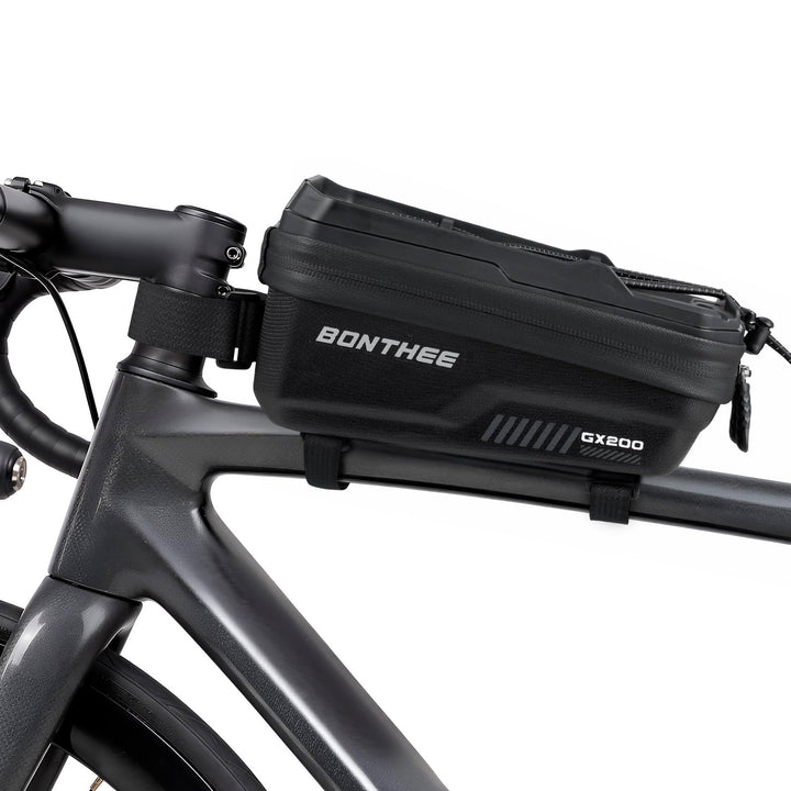 BONTHEE 1,3L Rahmentasche Fahrrad Wasserdicht mit Regenhülle – Offenes Design mit Reflektor Gummizug