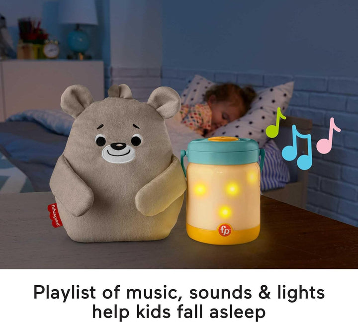Fisher-Price GRR00 - Bärchenbaby mit Glühwürmchen-Spieluhr, Klangerzeuger für das Kinderzimmer, für