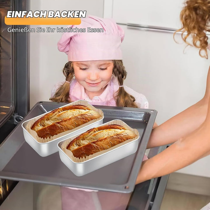 125 Stück Kastenform-Einlagen, 2lb Ungebleichte Brotbackform Papiere, Antihaft &amp; Fettabweisend Backp