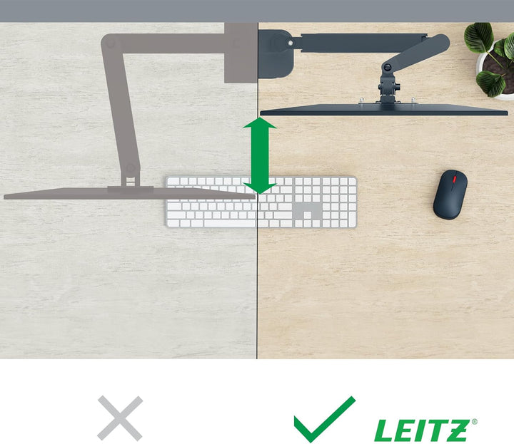Leitz Ergo Set platzsparender Monitor- und Notebookarm mit MyBox Aufbewahrungsschale und hochwertige