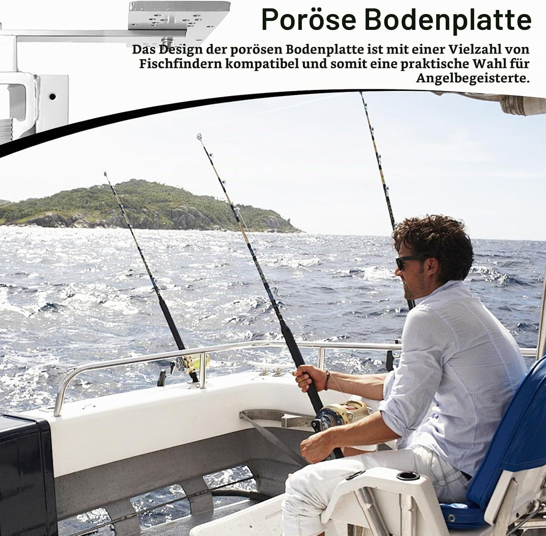 Fischfinderhalterung, Fischfinder Echolot Angeln Halterung 360° Schwenkbarer Aluminium Fischfinder-H