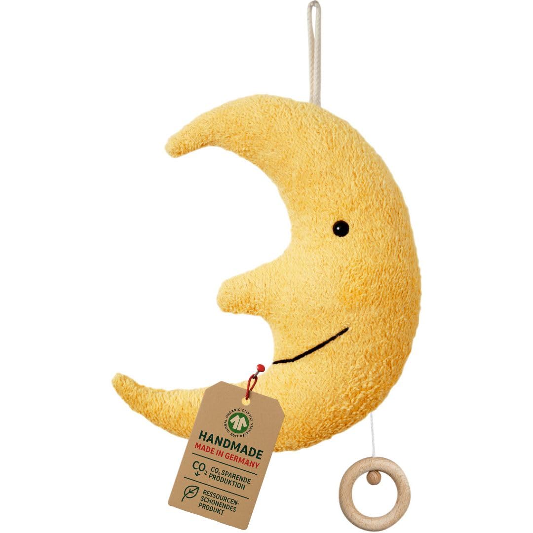 Efie Bio Spieluhr Mond – Bio-Baumwolle (kbA), Made in Germany, GOTS-zertifiziert – Melodie (Guter Mo