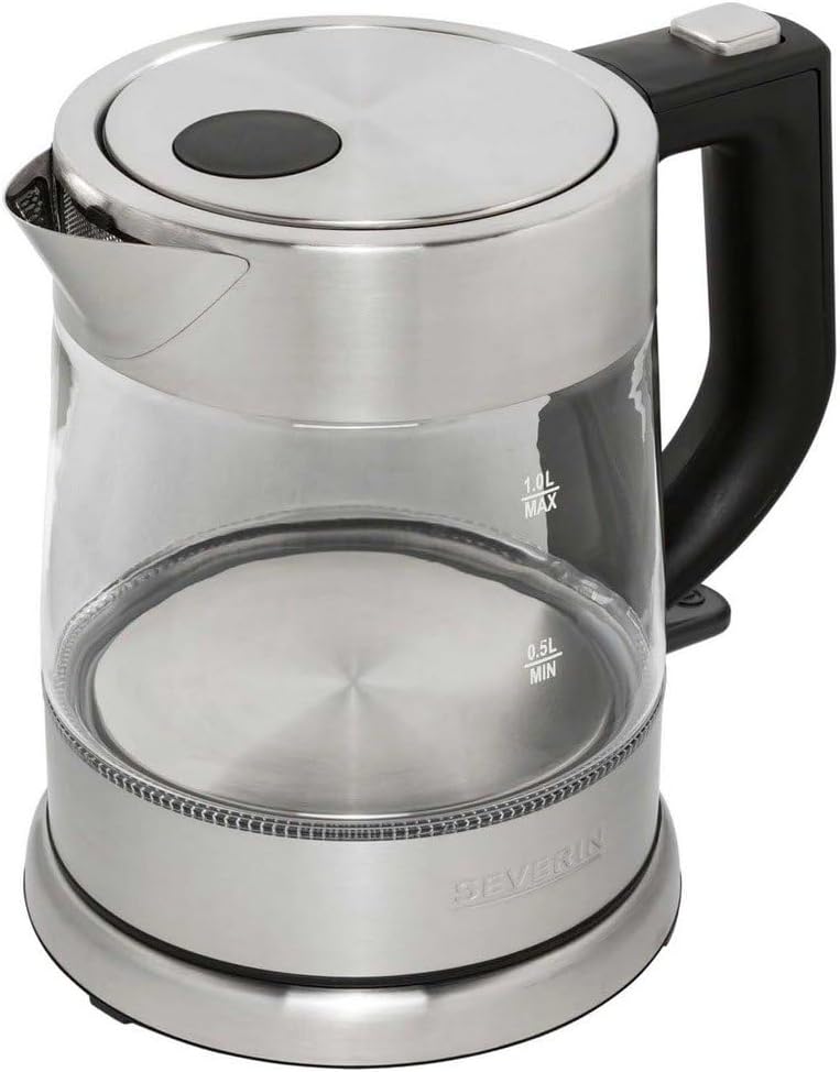 SEVERIN Glas Wasserkocher, leistungsstarker und kompakter Wasserkocher in hochwertigem Design, elekt