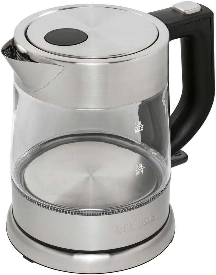 SEVERIN Glas Wasserkocher, leistungsstarker und kompakter Wasserkocher in hochwertigem Design, elekt