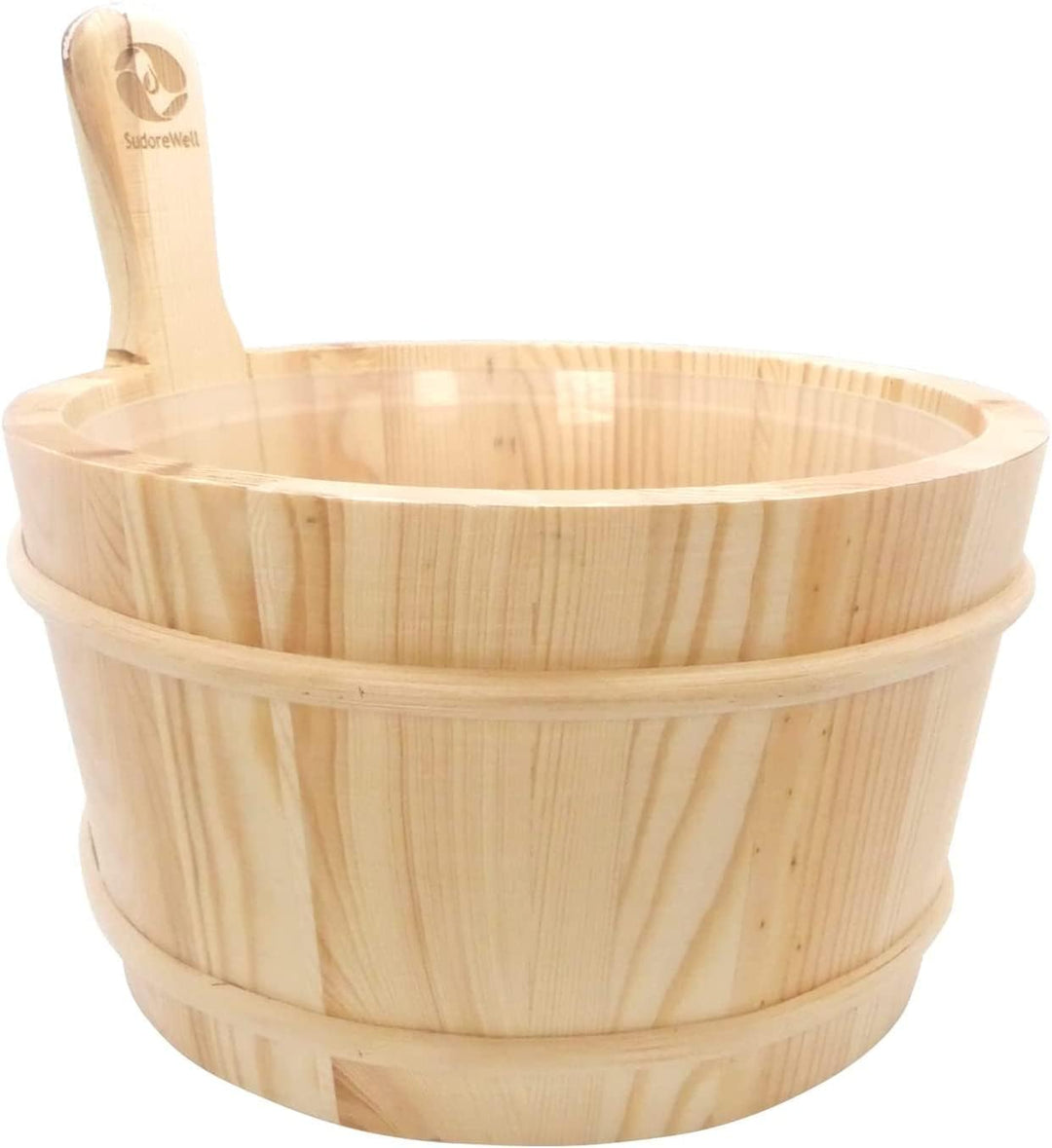 SudoreWell® Saunakübel Saunaeimer Set 4l aus hochwertigem Kiefernholz plus