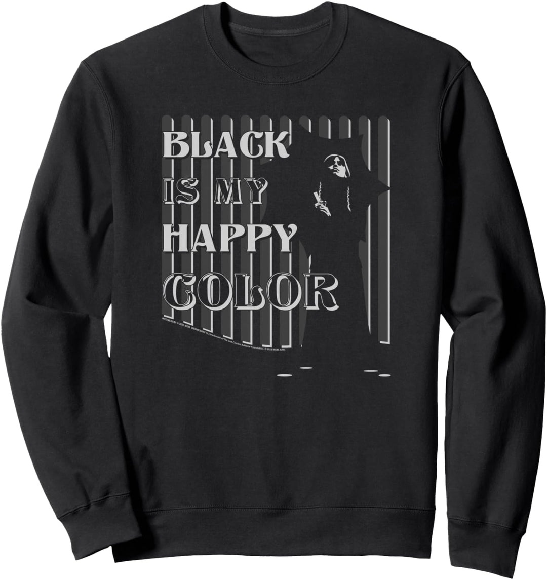 Wednesday Black Is My Happy Color Silhouette Poster Sweatshirt